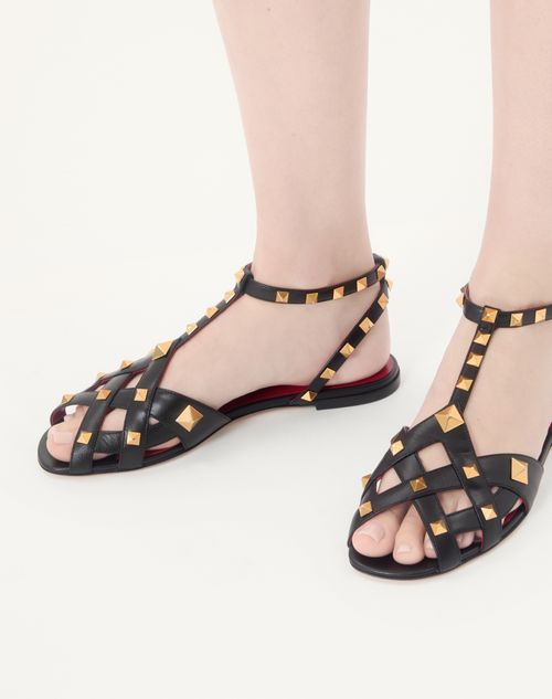 Valentino Garavani - Studdy Kidskin Sandal - Black - Woman - Sandals
